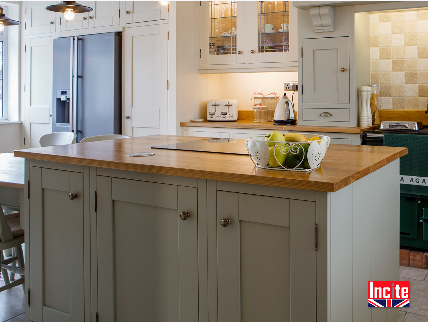 Custom Made in Derbyshire Painted Kitchen Island by Incite